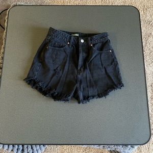 Black Jean Shorts High Waisted